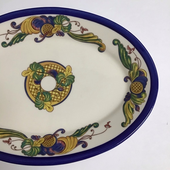 Serving Platter Homer Laughlin Seville Pattern Cobalt Blue Large USA Vintage - Picture 11 of 12